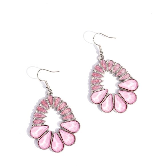 Paparazzi Jewelry Accessories - Mesmerizing Moment - Pink Earrings - NEW!! - Picture 2 of 4